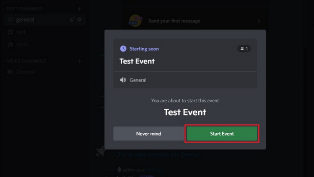 Discord-Event Starten