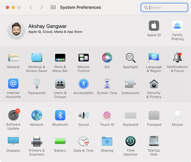 system preferences app on mac