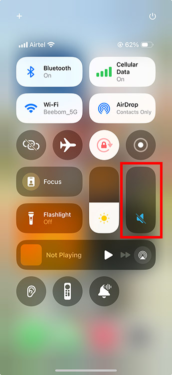 turn down system volume on iPhone