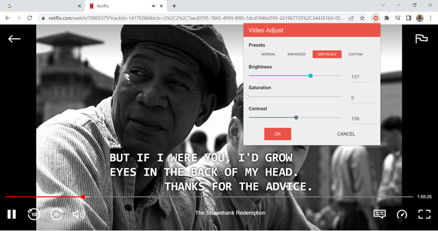 video adjust chrome extension for netflix