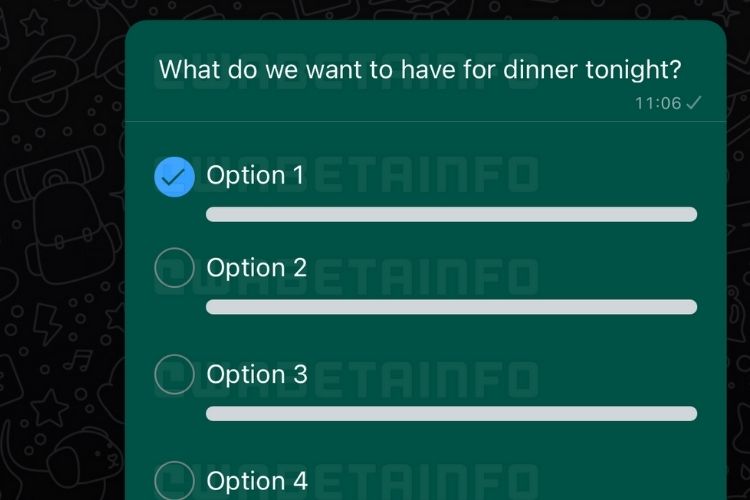 whatsapp group polls UI