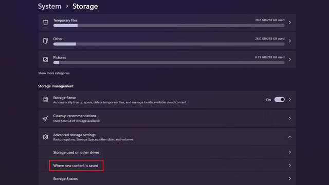 ఇక్కడ కొత్త కంటెంట్ సేవ్ చేయబడుతుంది