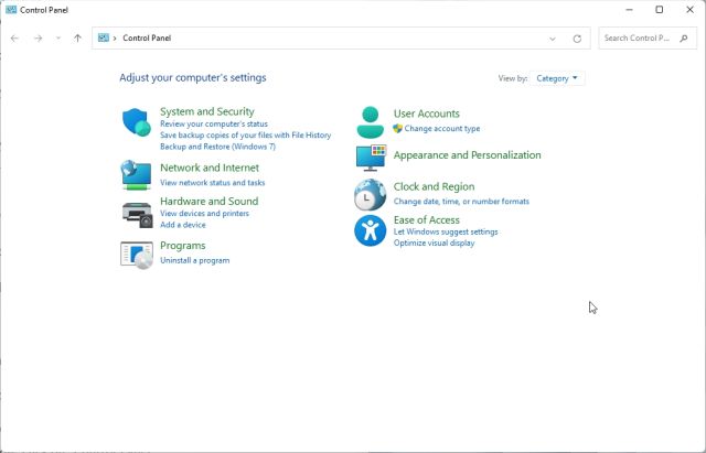 Open The Control Panel In Windows 11 (2022)