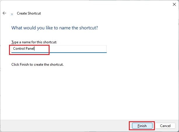 Create a Shortcut for Control Panel in Windows 11