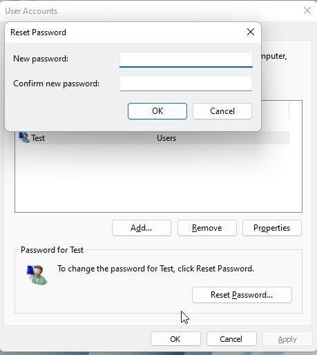 4. Change Password in Windows 11 Without Knowing the Current Password (Through 'netplwiz' Command)