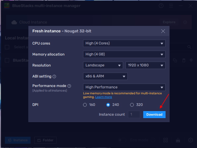 32-bit instance settings