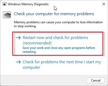 Windows 11 पर स्मृति समस्याओं का निदान करें