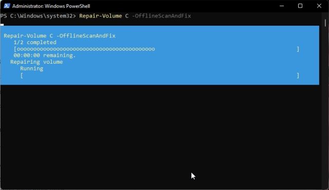 4. Fix Disk Errors in Windows 11 With PowerShell