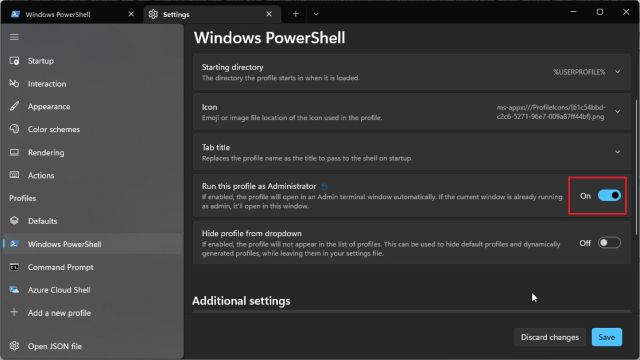 Always Open PowerShell as an Administrator on Windows 11