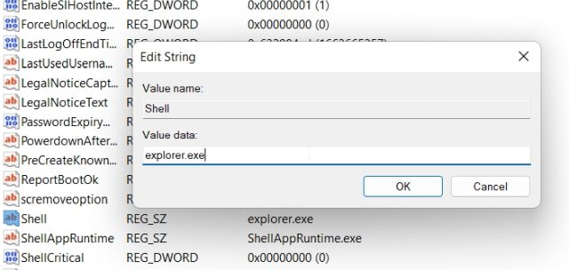 4. Edit Explorer Shell Registry