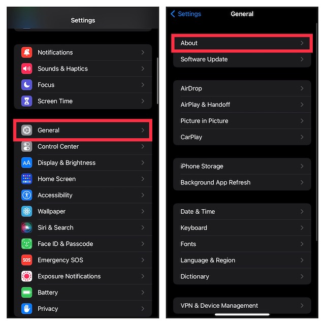 About Setting on iOS
