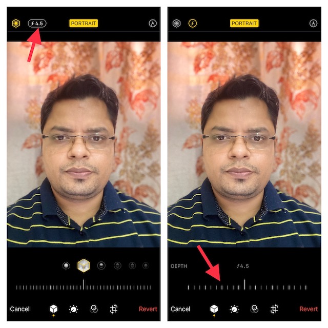 Adjust depth of a portrait mode photo on iPhone