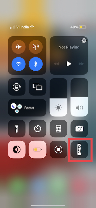 Apple Tv Remote In Control Center