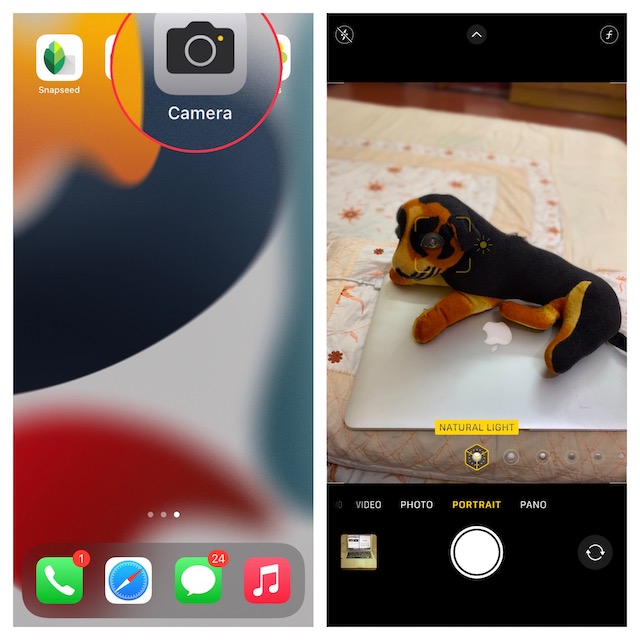 Verwischen Sie Den Hintergrund Eines Fotos Im Hochformat Unter Ios