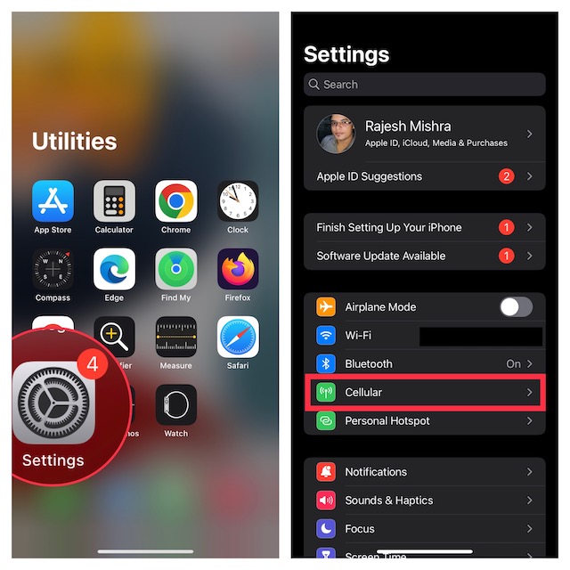 Cellular data setting on iOS