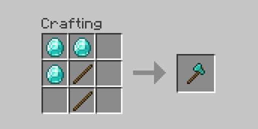 Crafting Recipe of a Diamond Axe