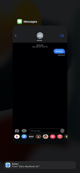 Force quit Apple Messages app on iPhone and iPad