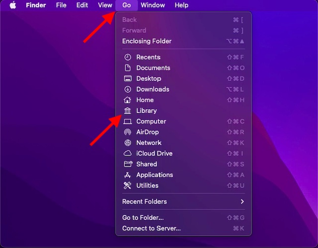Go to Library in Finder