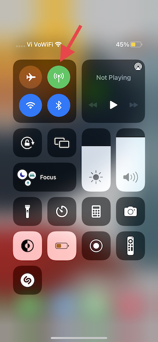 Open Control Center on iPhone 