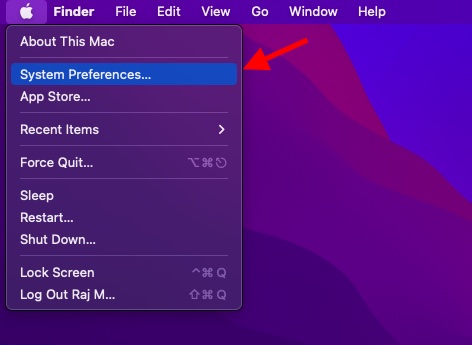 Open System Preferences on Mac