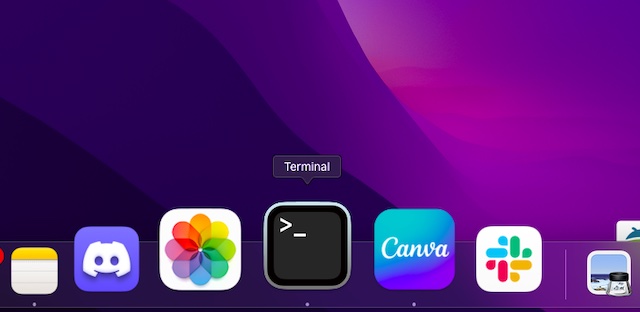 Open Terminal App on Mac