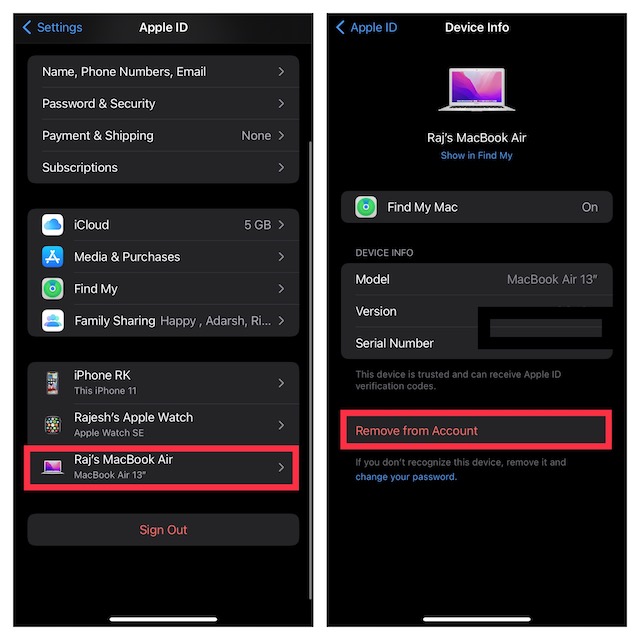 How to unlink an apple id from apple online watch