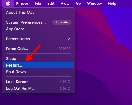 Restart your Mac