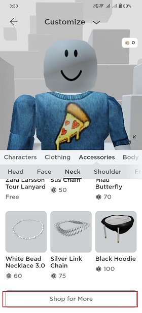 Shop for More Neck Options of Roblox Avatar - How to Create a Roblox Character