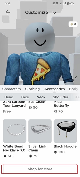 Shop for More Neck Options of Roblox Avatar