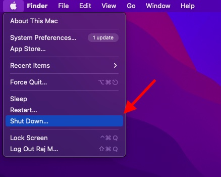 Shut down your Mac