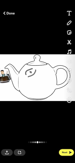 Teapot Snapchat drawing