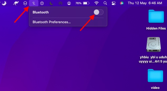 Turn off Bluetooth on Mac