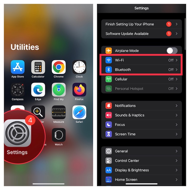 Enable or Disable WiFi and Bluetooth on iPhone and Mac