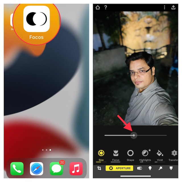 Use Focus camera app on iPhone
