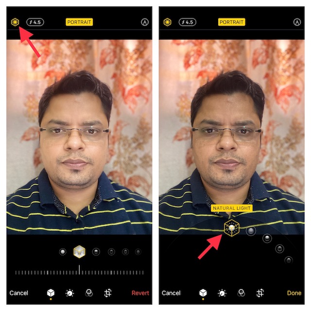 استخدم تأثير Portrait Lighting على iPhone