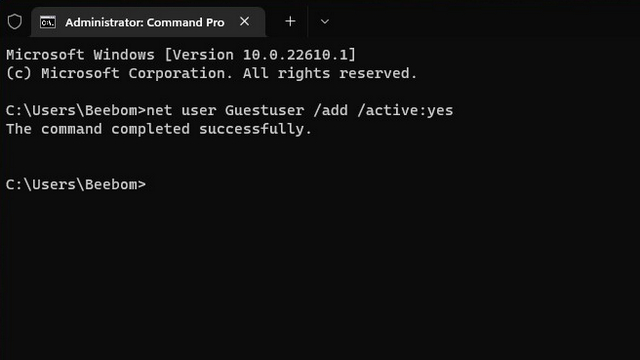 add new user command prompt
