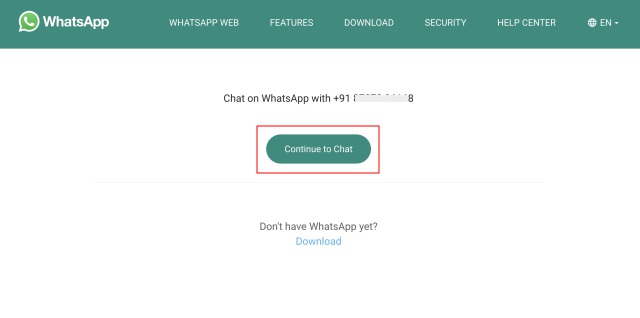 chat without saving number whatsapp