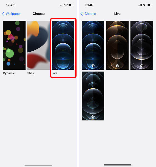 choose live wallpaper iphone 