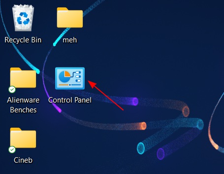 control panel shortcut on Windows 11 desktop