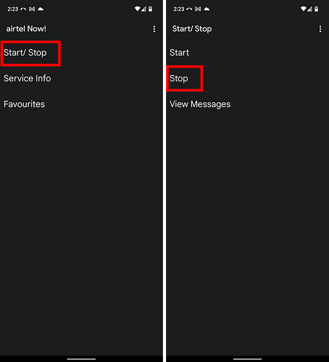 disable airtel flash messages android phone
