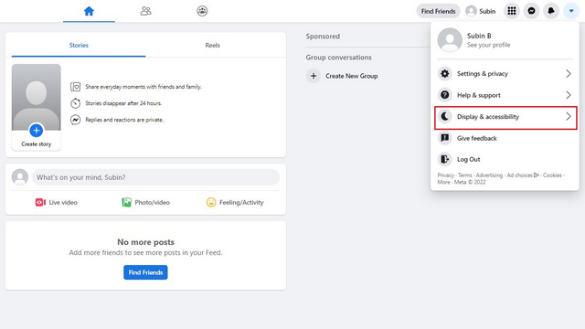 display and accessibility settings