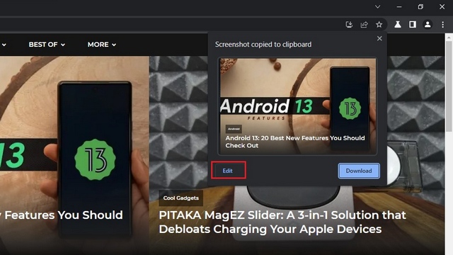 Como ativar o editor de captura de tela no Google Chrome (2022) 4 editar captura de tela cromo
