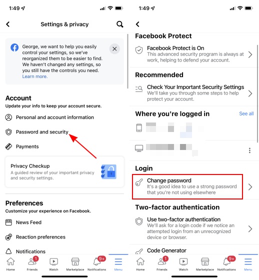 Facebook Password Change: How to Change your Facebook Profile