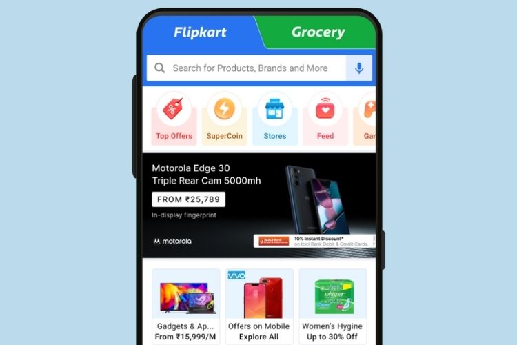 Flipkart App UI Revamped with a Dedicated Grocery Section