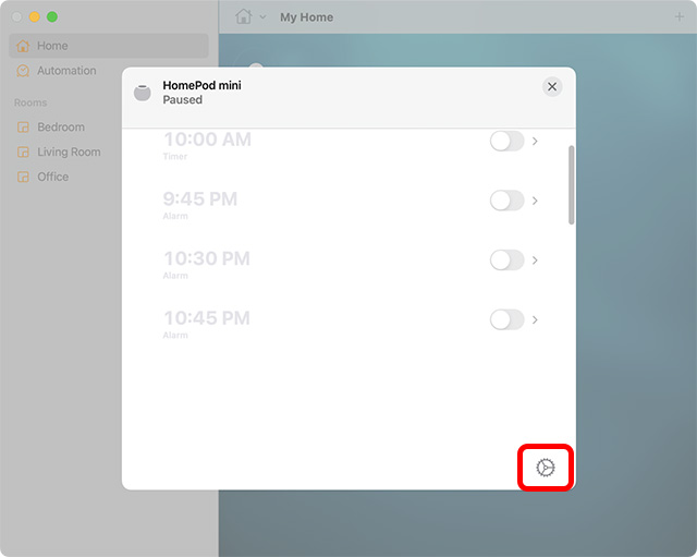 go to homepod settings in mac home app
