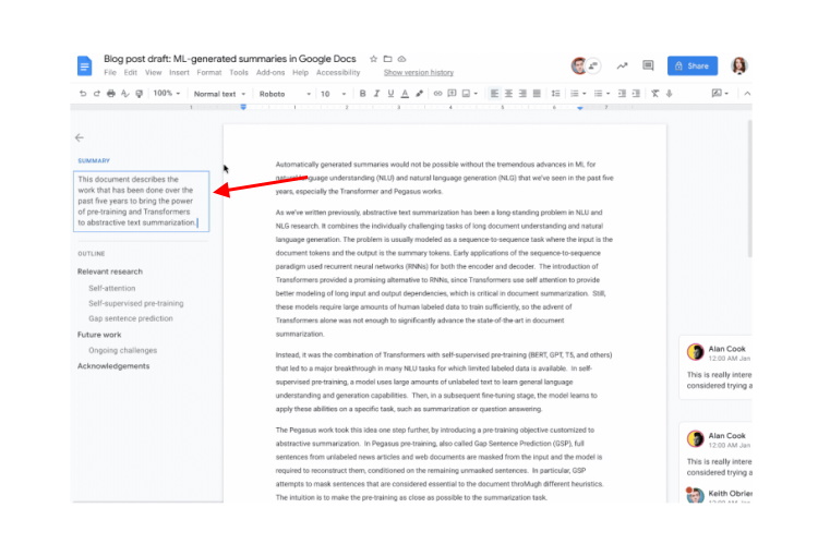 google-docs-auto-summaries