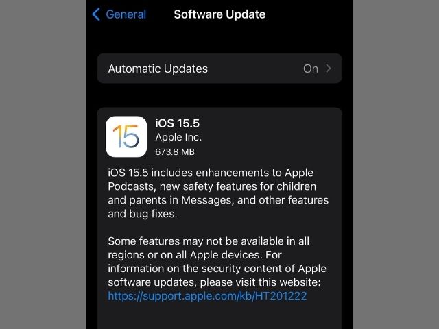 ios 15.5 update released