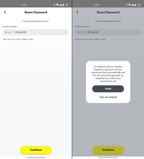 how to recover snapchat with new phone number