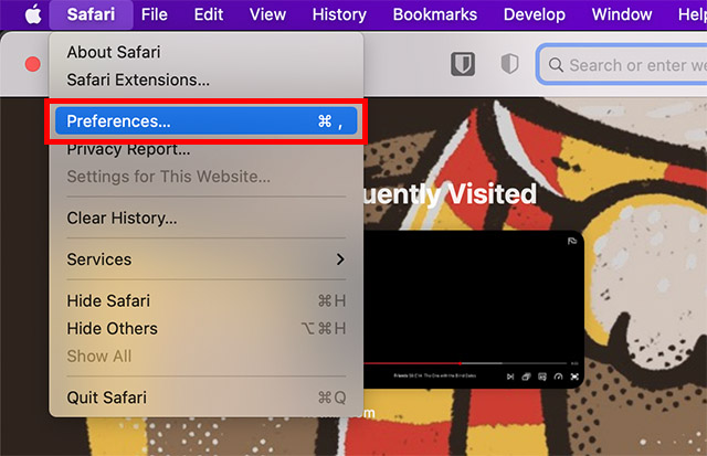 safari preferences in mac