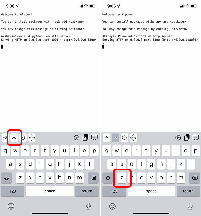 Stop Iphone Web Server Step 1